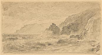 WILLIAM TROST RICHARDS Three pencil drawings of coastal scenes.